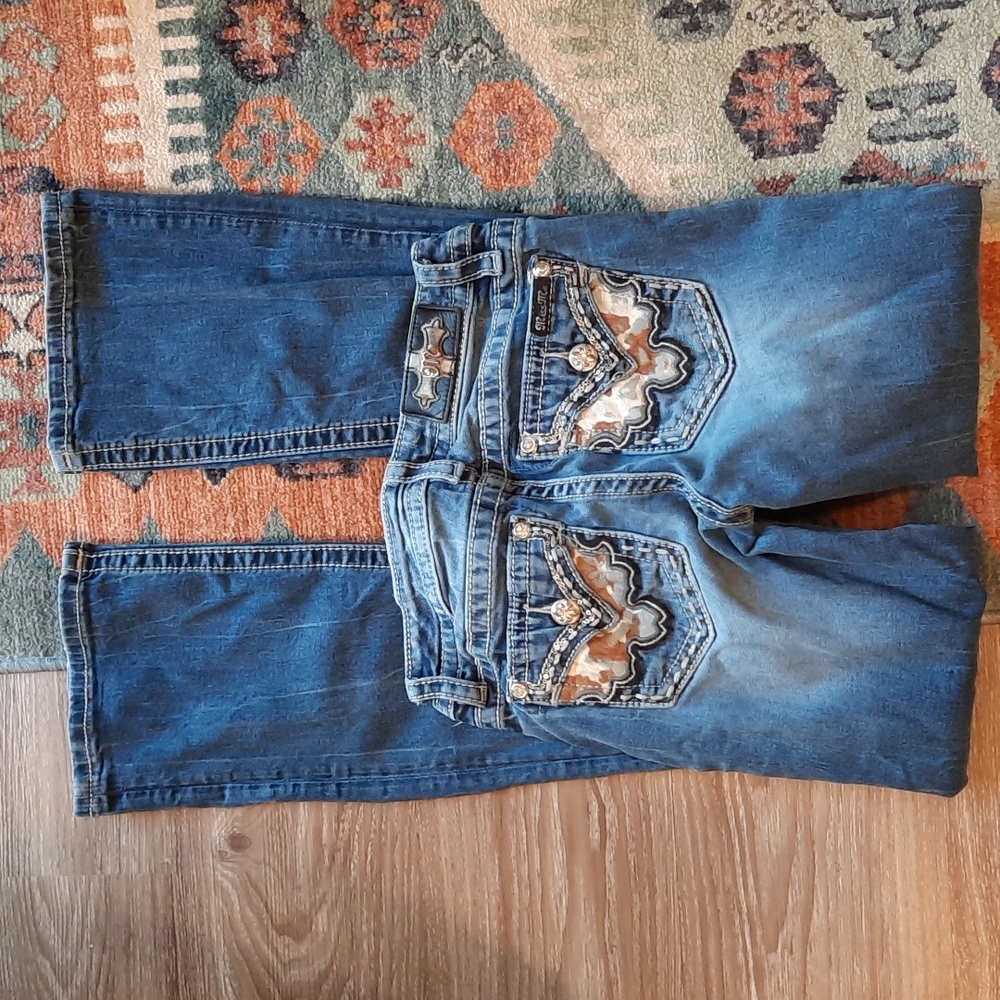 RARE Miss Me Jeans T32598 Chloe Bootcut Cowhide